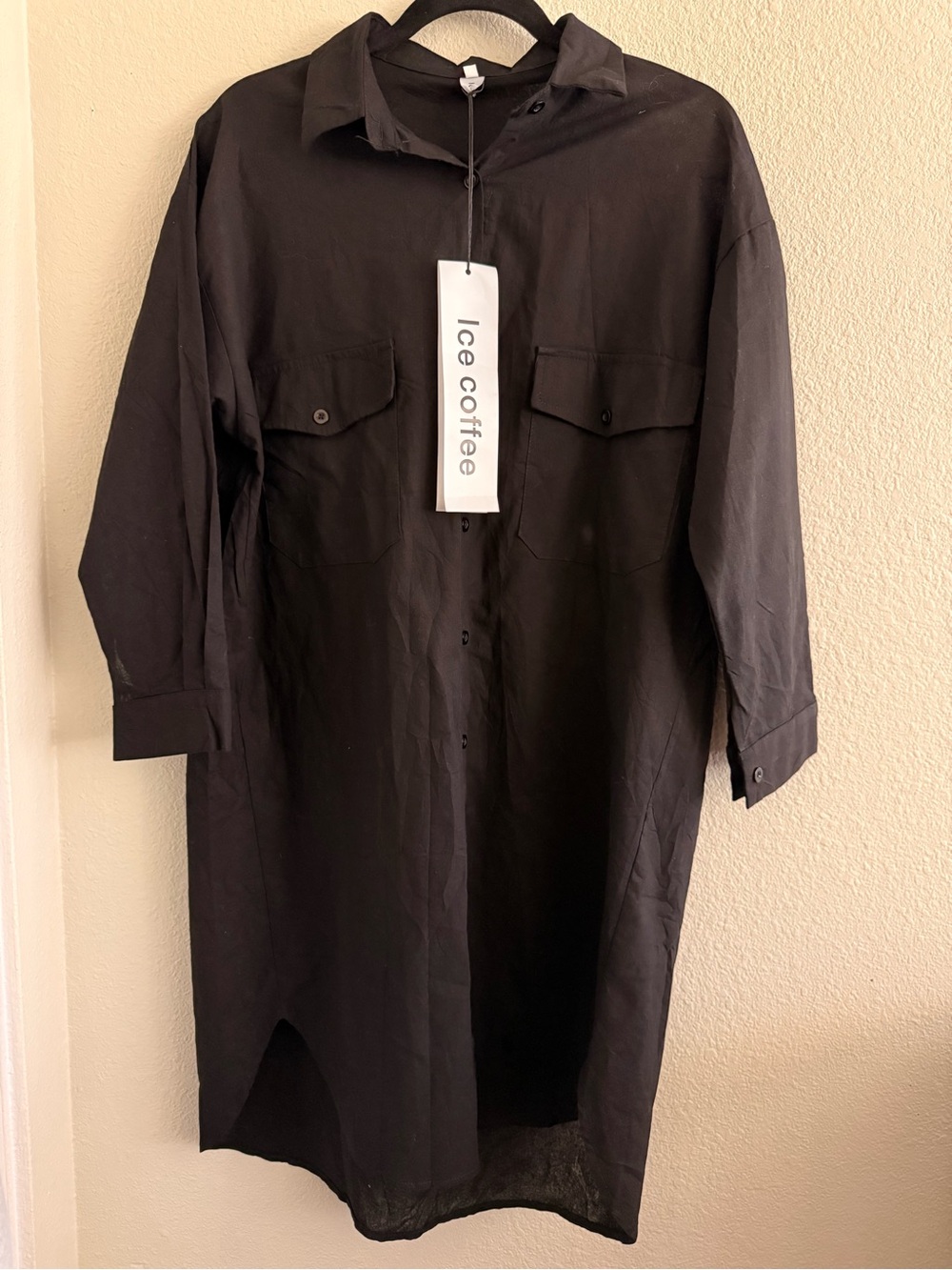 Black Midi Shirt Dress